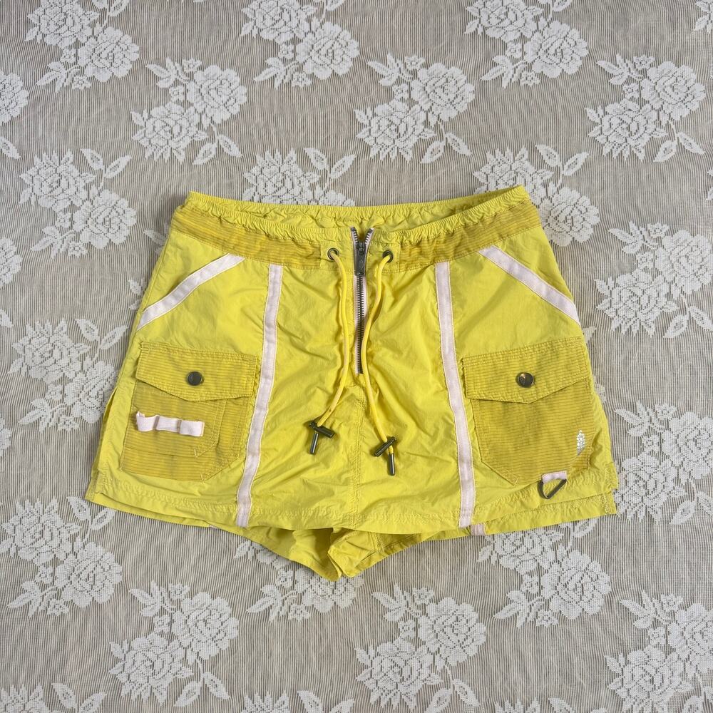 Free People Yellow Utility Cargo Skirt Size Small